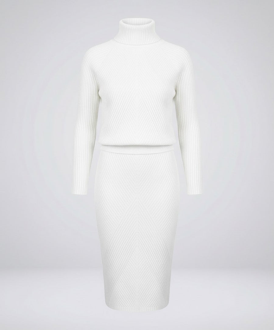 Jade Knit Dress in White