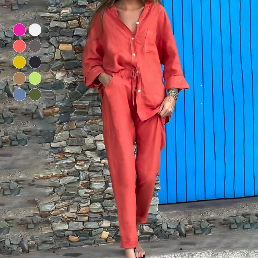 Jade Linen Shirt with Long Sleeve