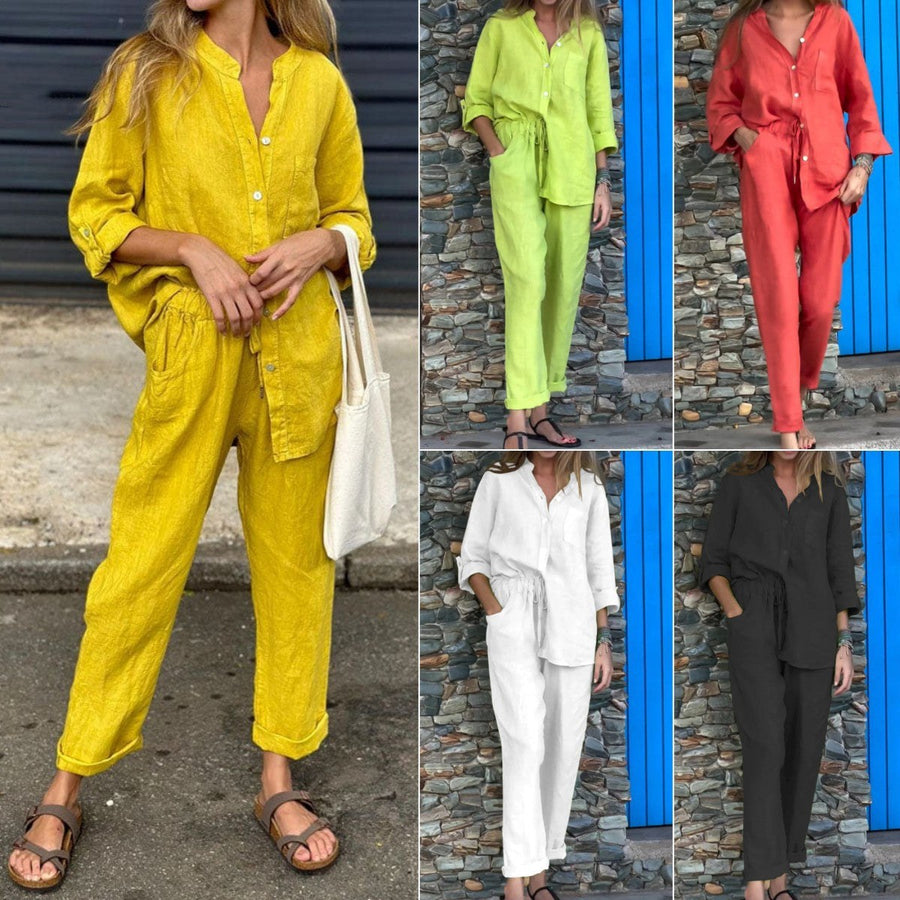 Jade Linen Shirt with Long Sleeve