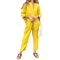 Jade Linen Shirt with Long Sleeve