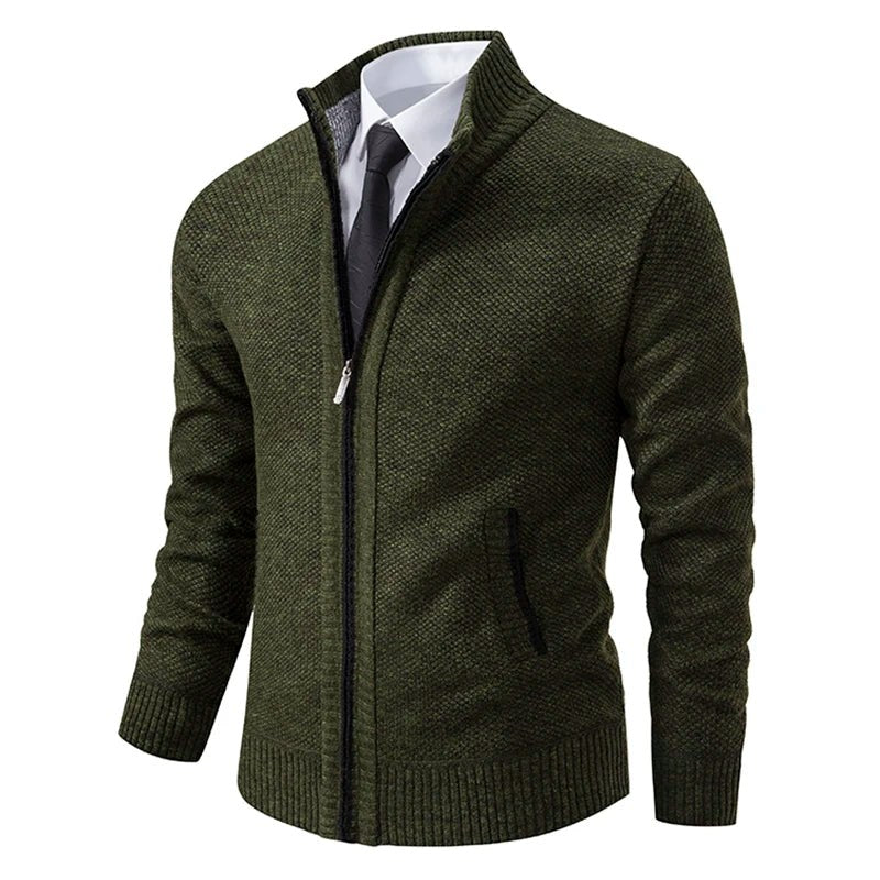James Anthony Cardigan in Army Green