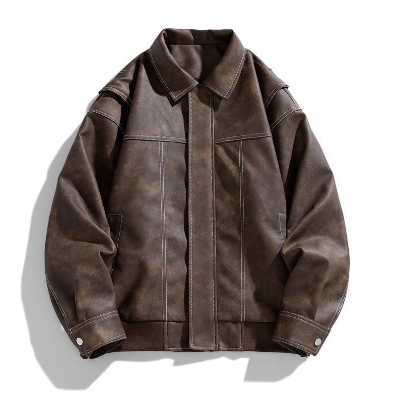 James Anthony Leather Jacket in Espresso Brown