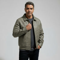 James Anthony Leather Jacket in Pistachio
