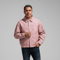 James Anthony Leather Jacket in Rose Pink