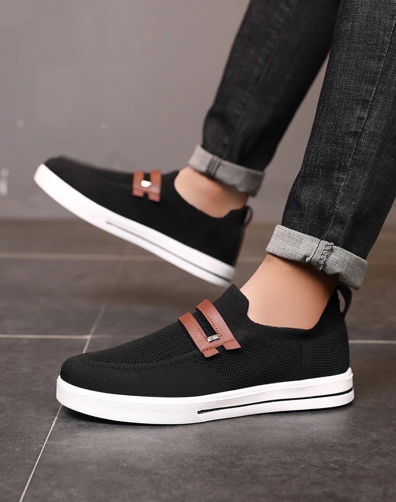 James Anthony Mesh Slip on Shoe in Charcoal