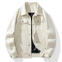 James Anthony Suede Jacket in Pearl White