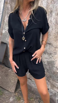 Jamie™ Lightweight Shorts and Top Set in Black