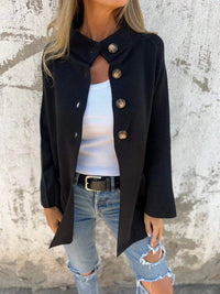Jana Casual Cardigan with Oversized in Black
