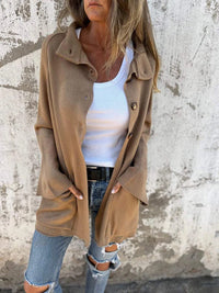 Jana Casual Cardigan with Oversized in Brown