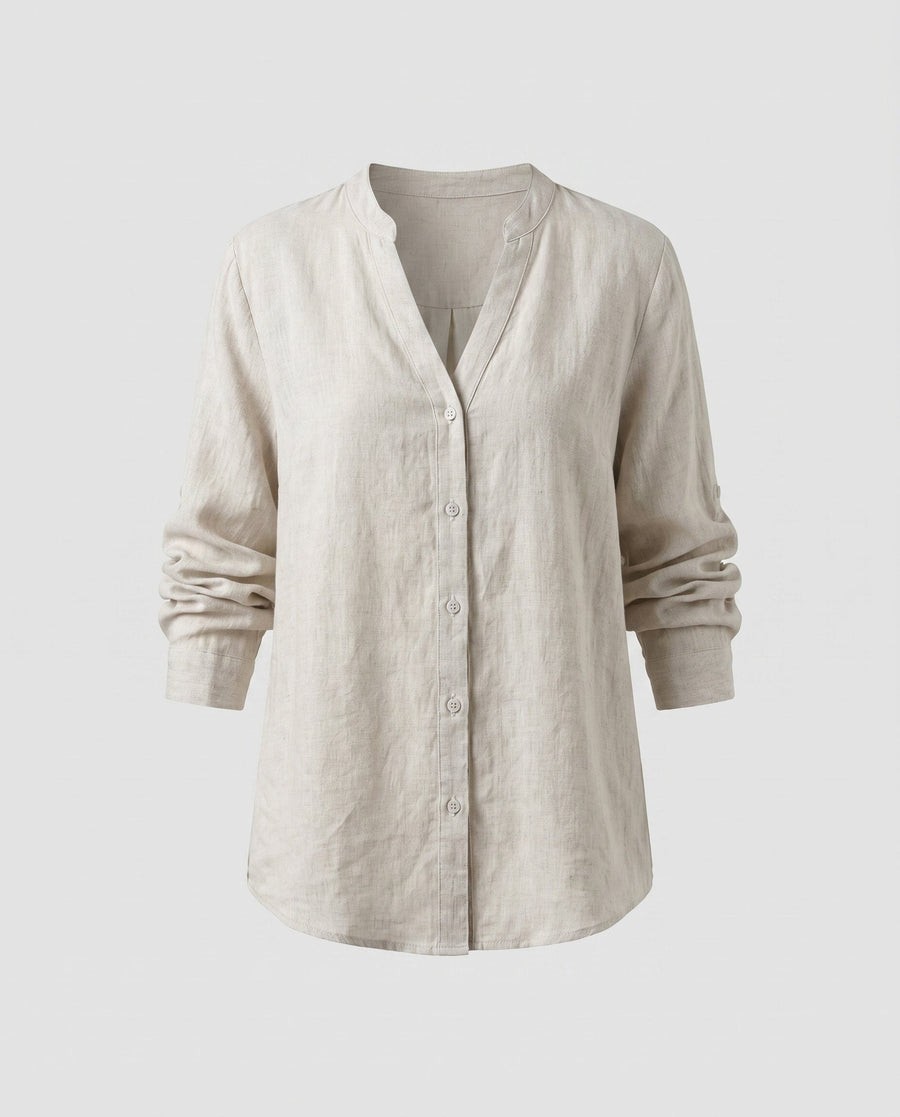 Jana Casual Linen Blouse in Natur