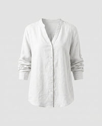 Jana Casual Linen Blouse in White