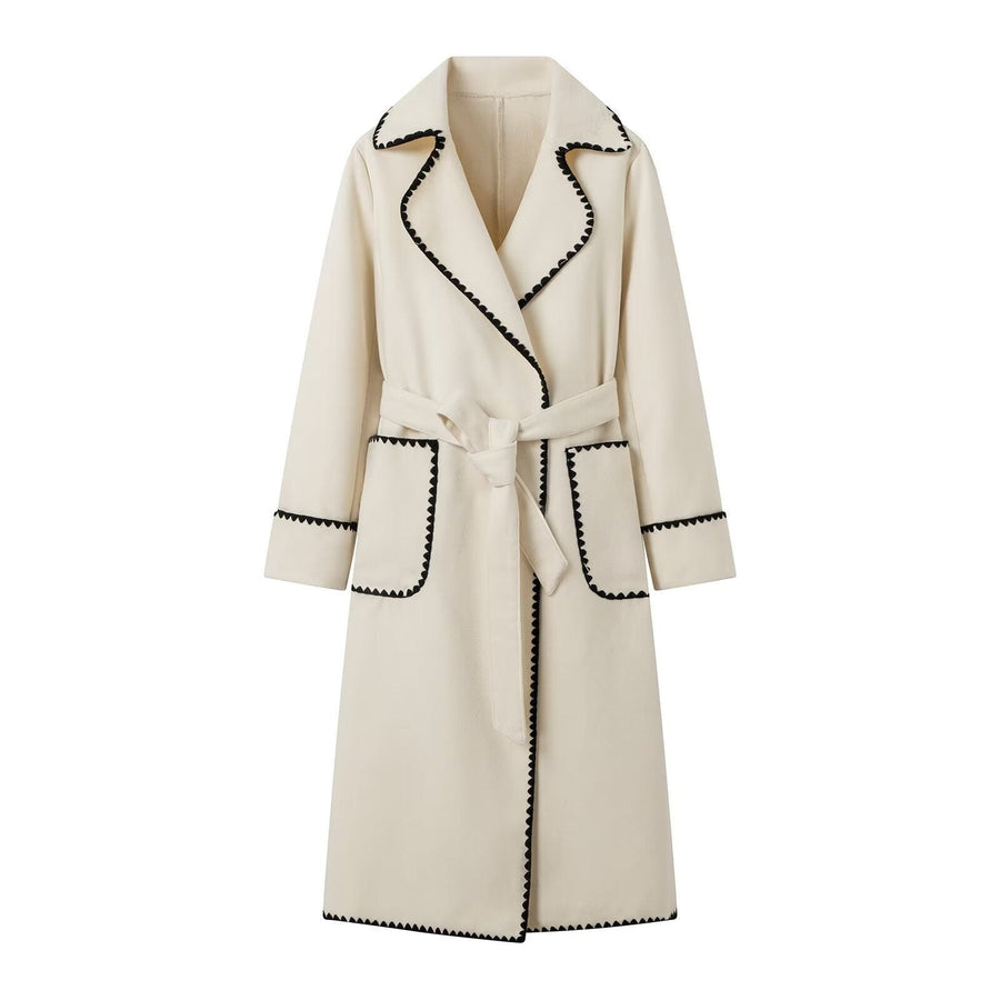 Jana Elegant Trench Coat with Pockets in Beige