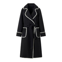 Jana Elegant Trench Coat with Pockets in Black