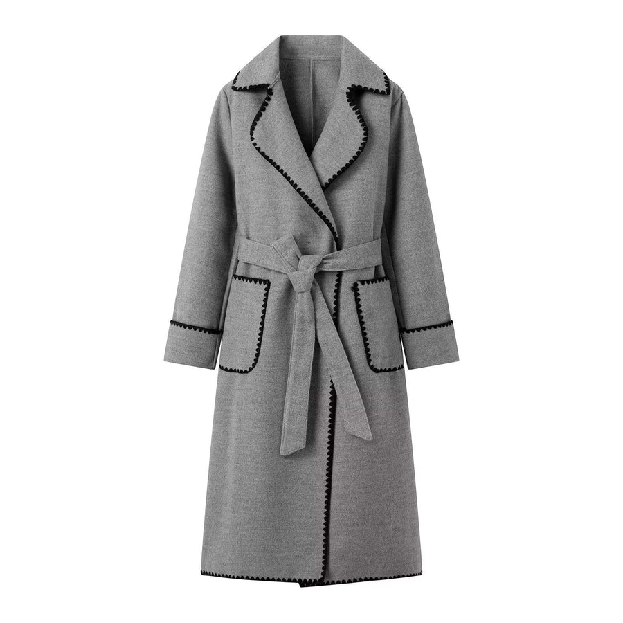 Jana Elegant Trench Coat with Pockets in Grey