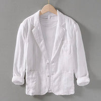 Jana Lightweight Linen Blazer in White