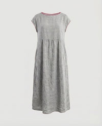 Jana Linen Maxi Dress with Pockets in Grey