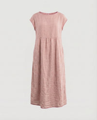 Jana Linen Maxi Dress with Pockets in Pink