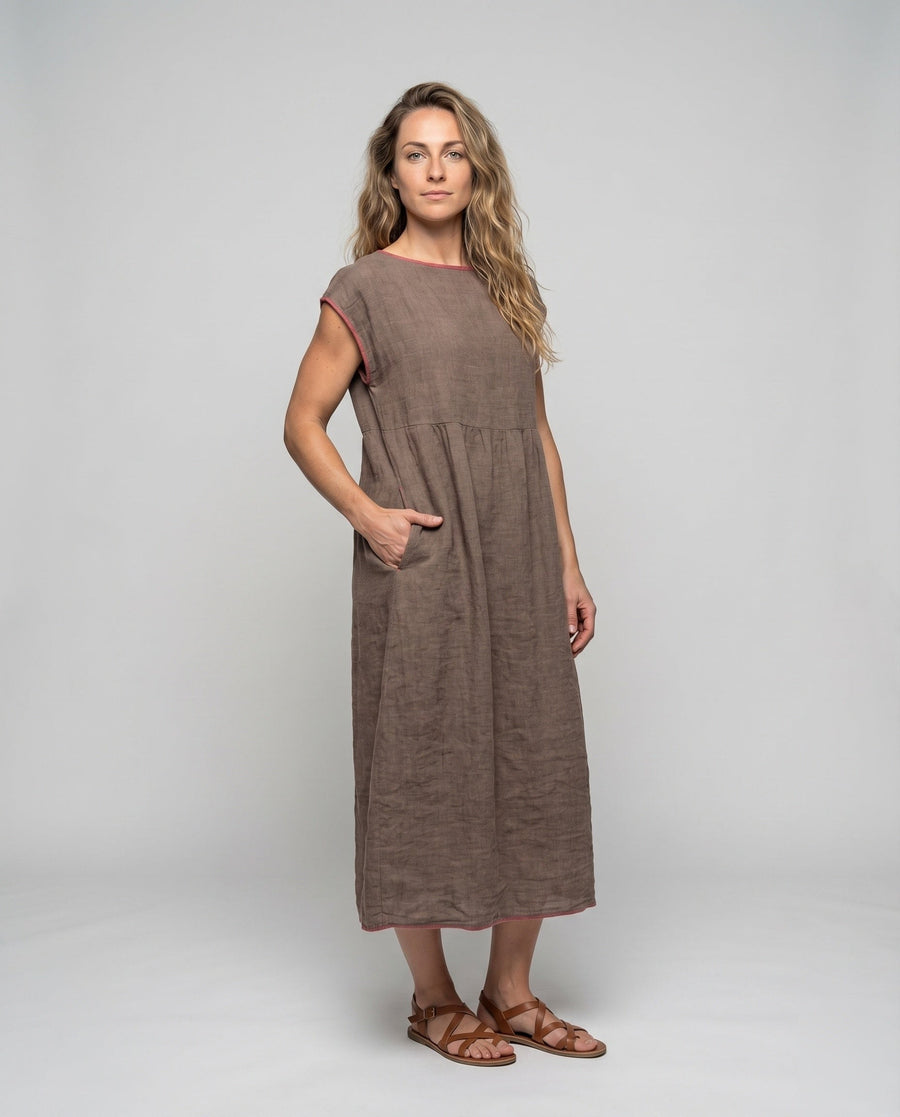 Jana Linen Maxi Dress with Pockets