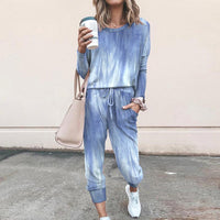 Jana Set with Elastic Waist in Blue