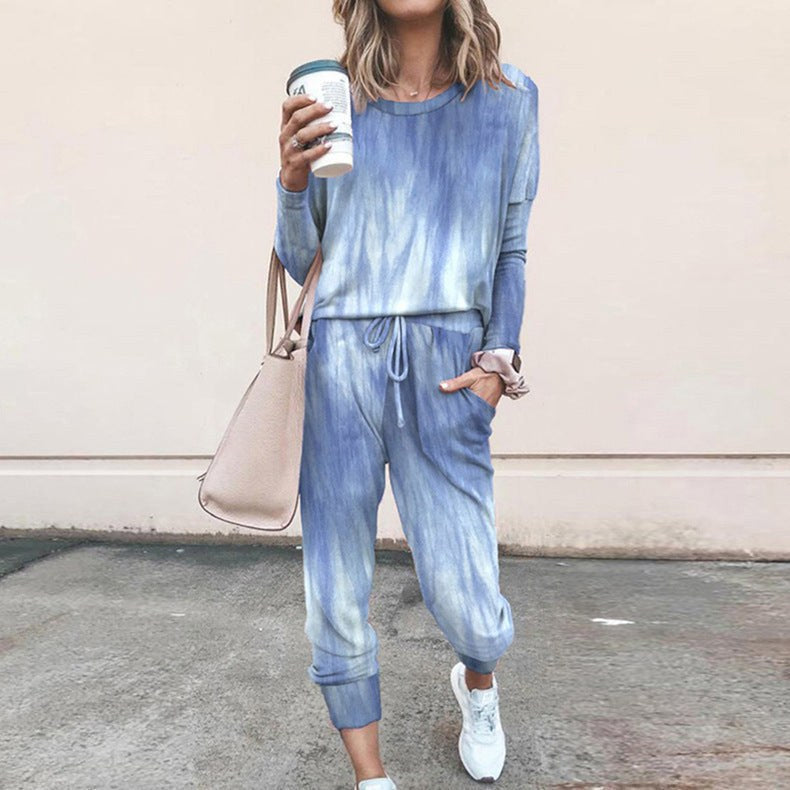 Jana Set with Elastic Waist in Blue