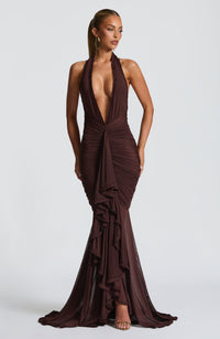 Andrea Maxi Dress – Plum Brown