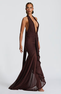 Andrea Maxi Dress – Plum Brown