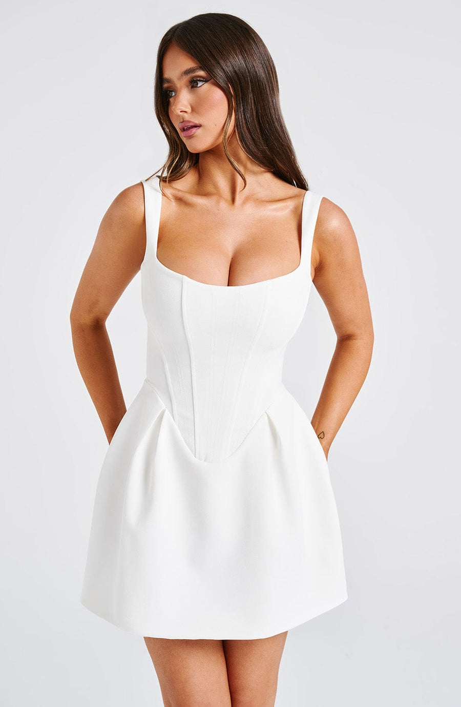 Deborah Mini Dress – Ivory