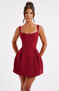 Deborah Mini Dress – Wine