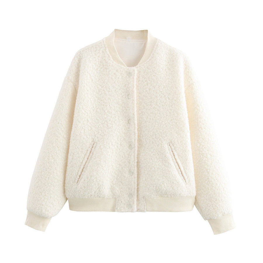 Jasmine Casual Jacket with Pockets in White