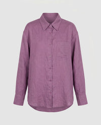 Jasmine Casual Linen Blouse in Malve