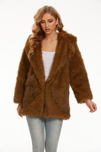 Jasmine Jacket with Hood in Brown