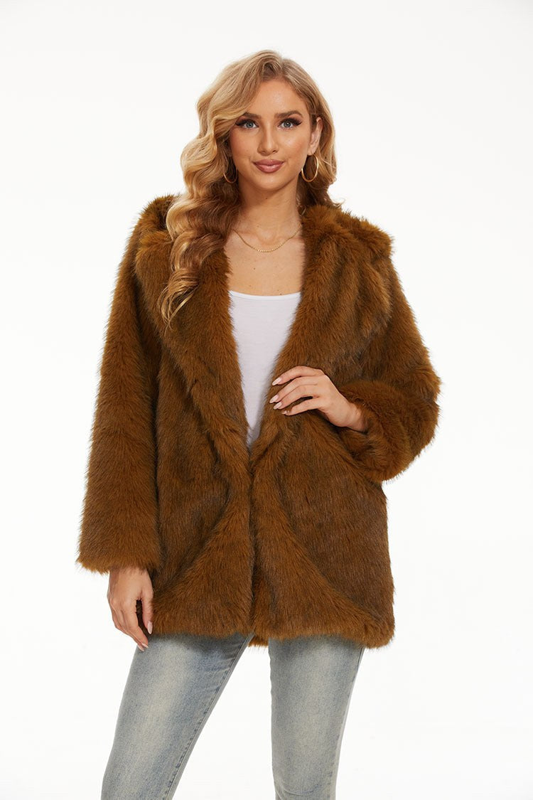 Jasmine Jacket with Hood in Brown