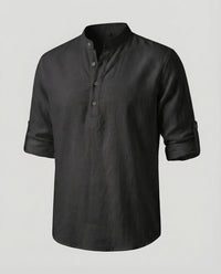 Jasper Casual Linen Shirt in Black