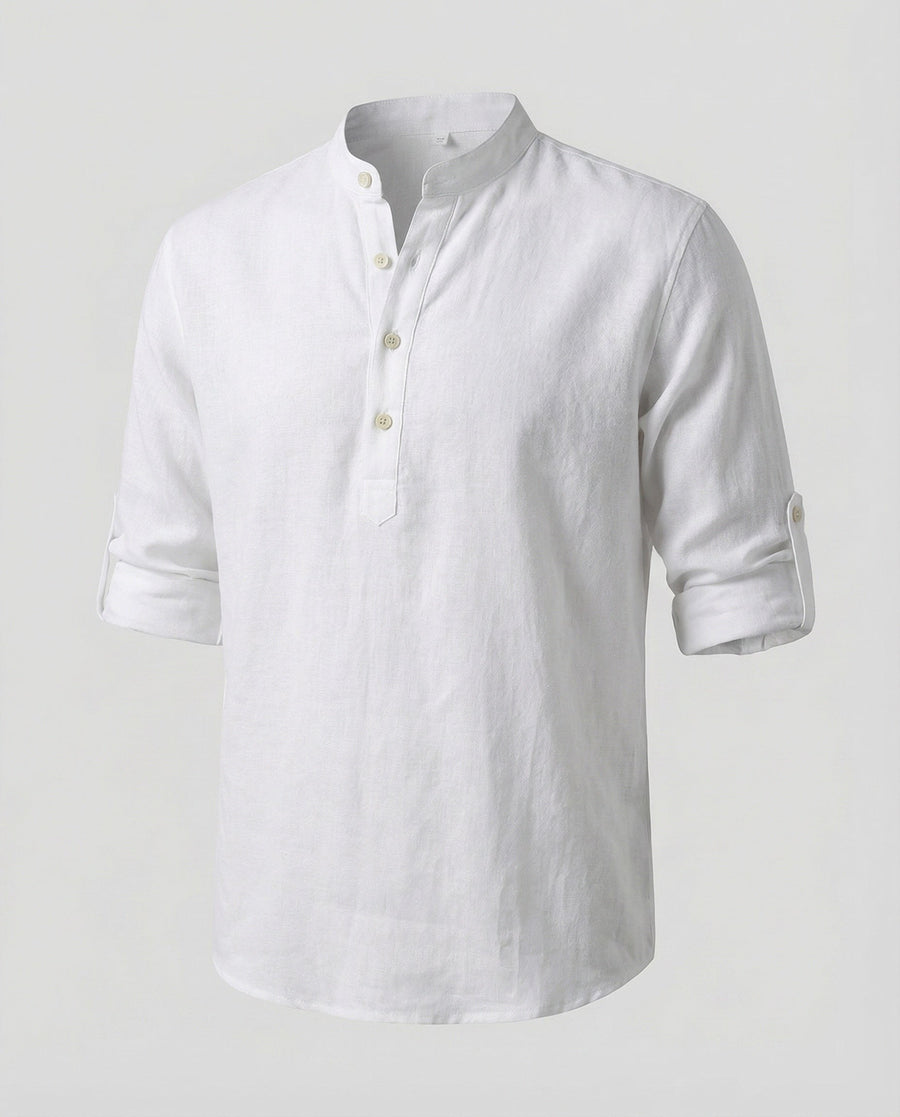 Jasper Casual Linen Shirt in White