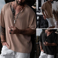 Jasper Casual Linen Top with V-Neck