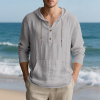 Jasper Lightweight Linen Bag with Button Front and Hood