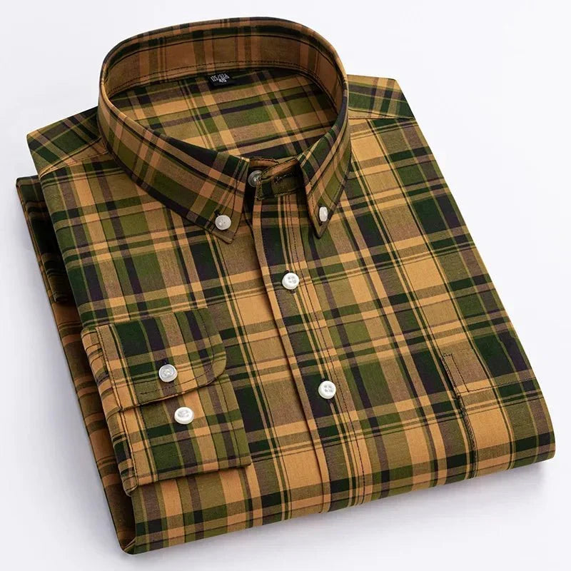 Dominic | Men's Casual Plaid Button-Down Shirt