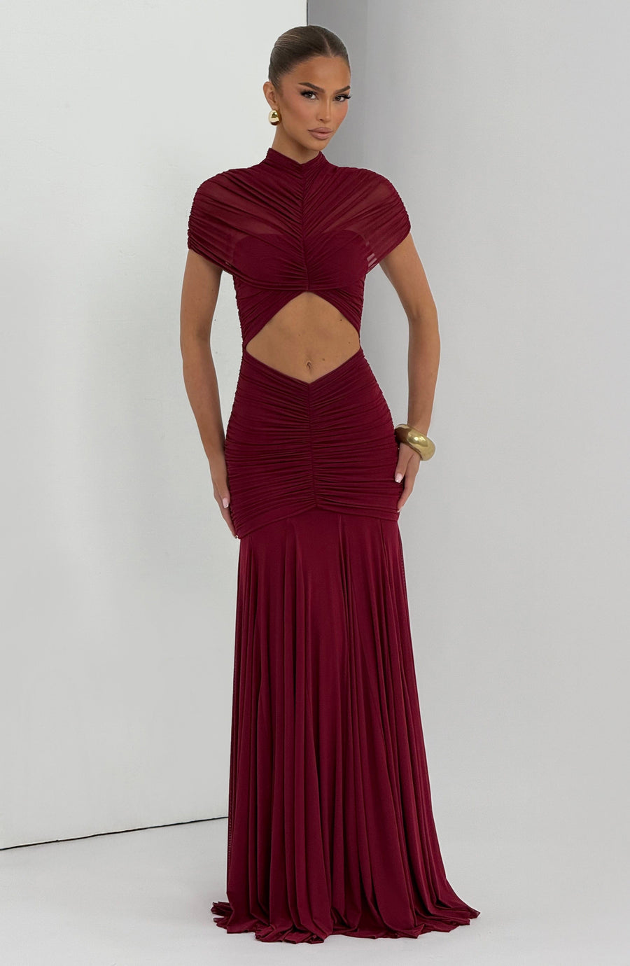 Olympia Maxi Dress – Burgundy