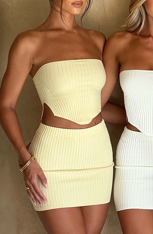 Corinne Mini Skirt - Lemon
