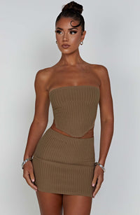 Corinne Mini Skirt - Mocha
