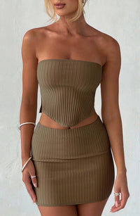 Corinne Mini Skirt - Mocha
