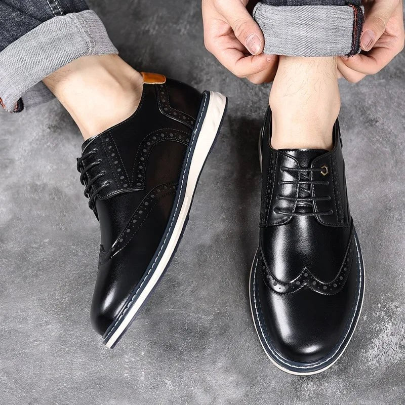 Jefferson Wingtip Brogue Derby in Charcoal
