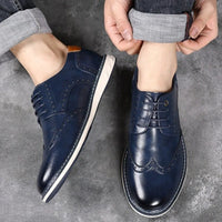 Jefferson Wingtip Brogue Derby in Royal Blue
