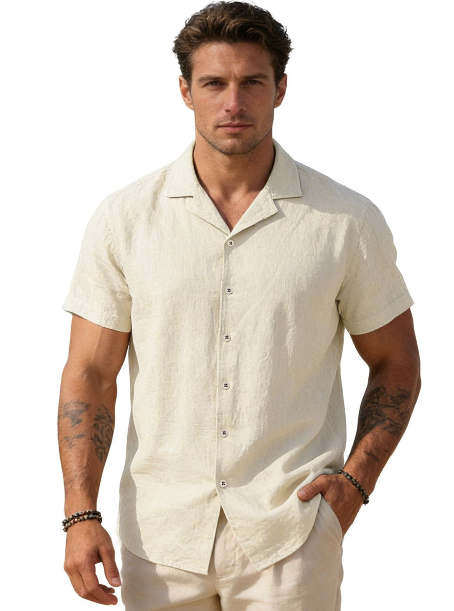 Jelle Airy Linen Shirt in Beige