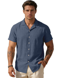 Jelle Airy Linen Shirt in Marinr&Blau
