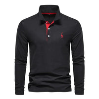 Jelle Breathable Shirt with Long Sleeve and Embroidery in Black