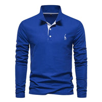 Jelle Breathable Shirt with Long Sleeve and Embroidery in Blue