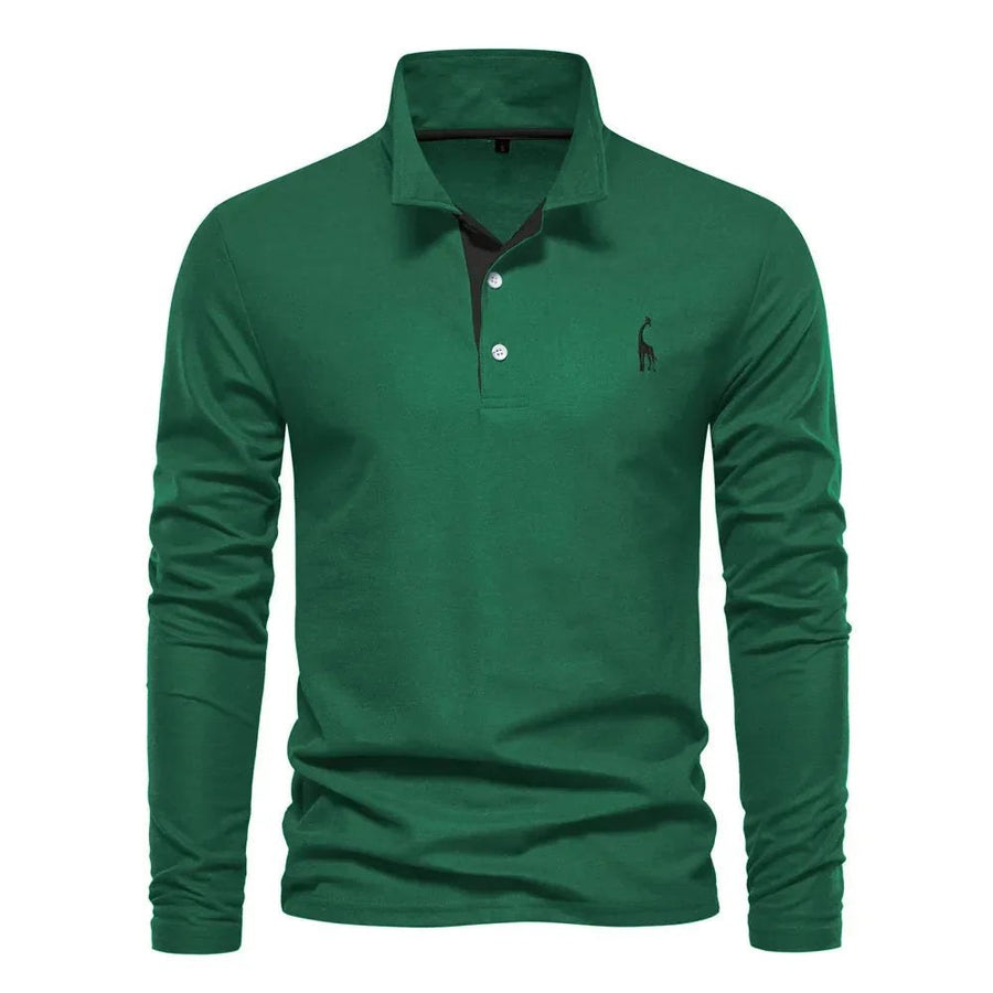 Jelle Breathable Shirt with Long Sleeve and Embroidery in Green