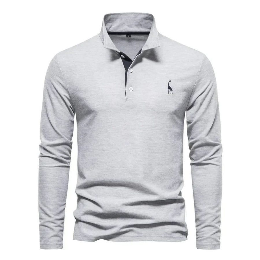 Jelle Breathable Shirt with Long Sleeve and Embroidery in Grey