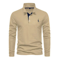 Jelle Breathable Shirt with Long Sleeve and Embroidery in Khaki
